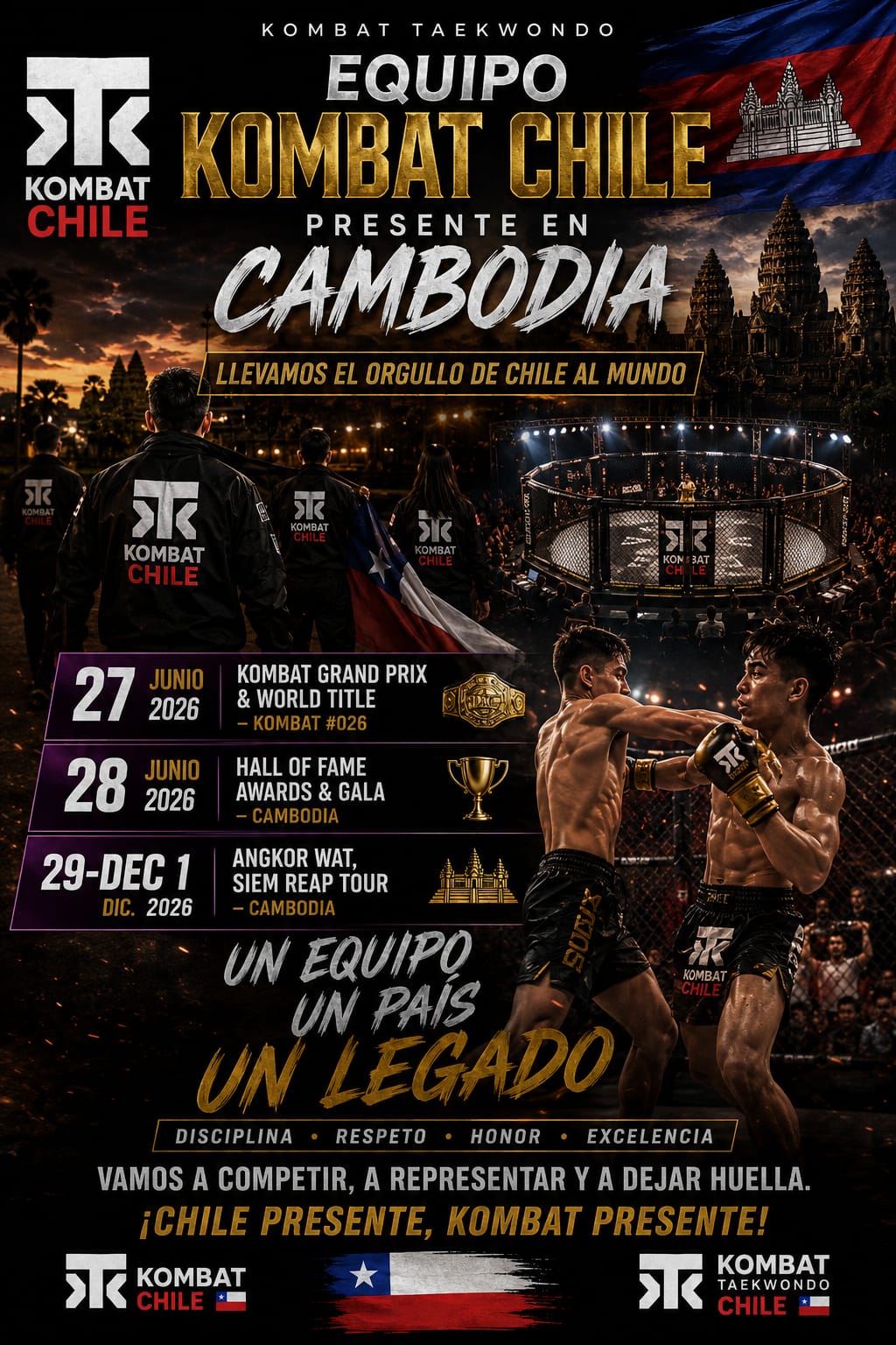 KOMBAT CHILE RUMBO A CAMBODIA.